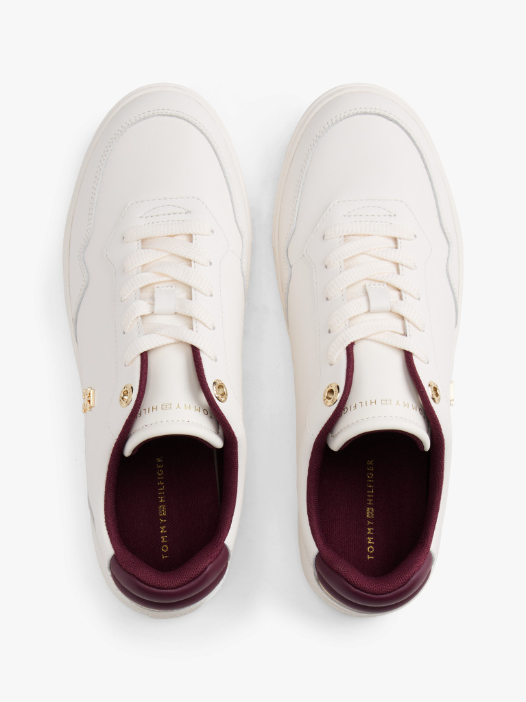 Άσπρο Δερμάτινα Sneakers Με Colour-Pop Λεπτομέρειες  Γυναίκες