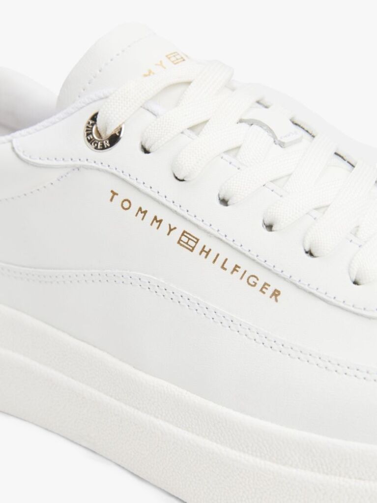 Άσπρο Δερμάτινα Sneakers Σε Στιλ Πλατφόρμας  Γυναίκες