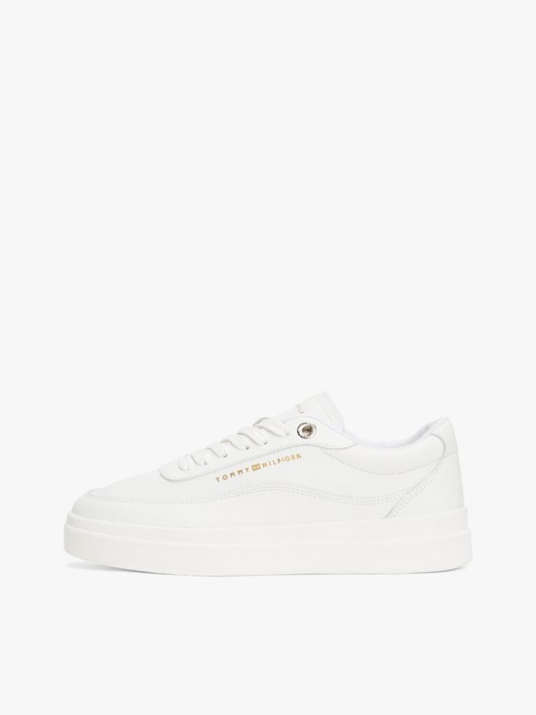 Άσπρο Δερμάτινα Sneakers Σε Στιλ Πλατφόρμας  Γυναίκες