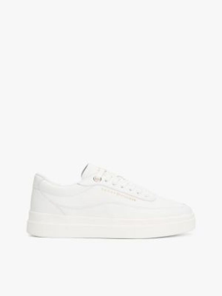 Άσπρο Δερμάτινα Sneakers Σε Στιλ Πλατφόρμας  Γυναίκες