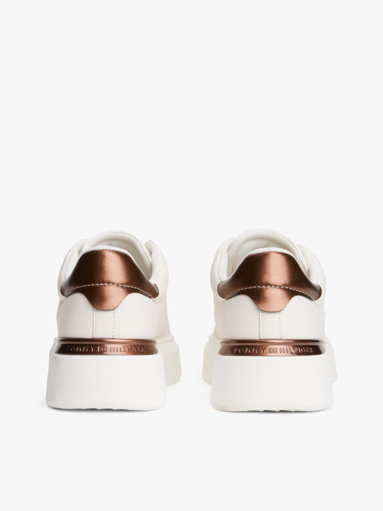 White Chic Platform Sneaker Gold  Women