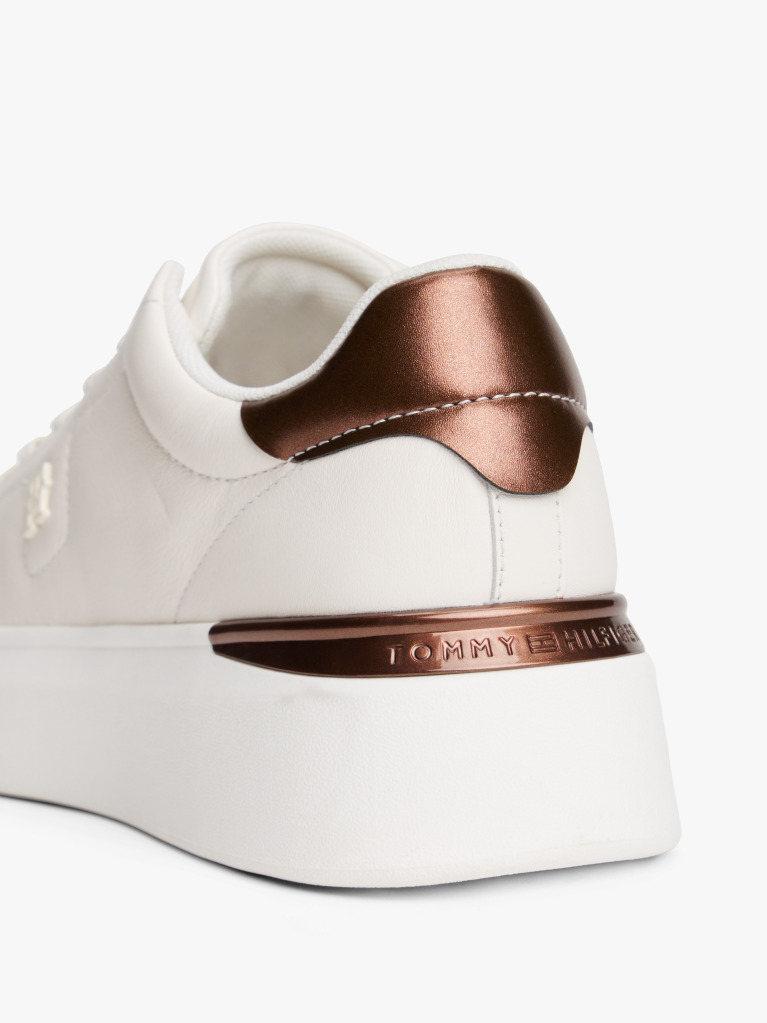 White Chic Platform Sneaker Gold  Women
