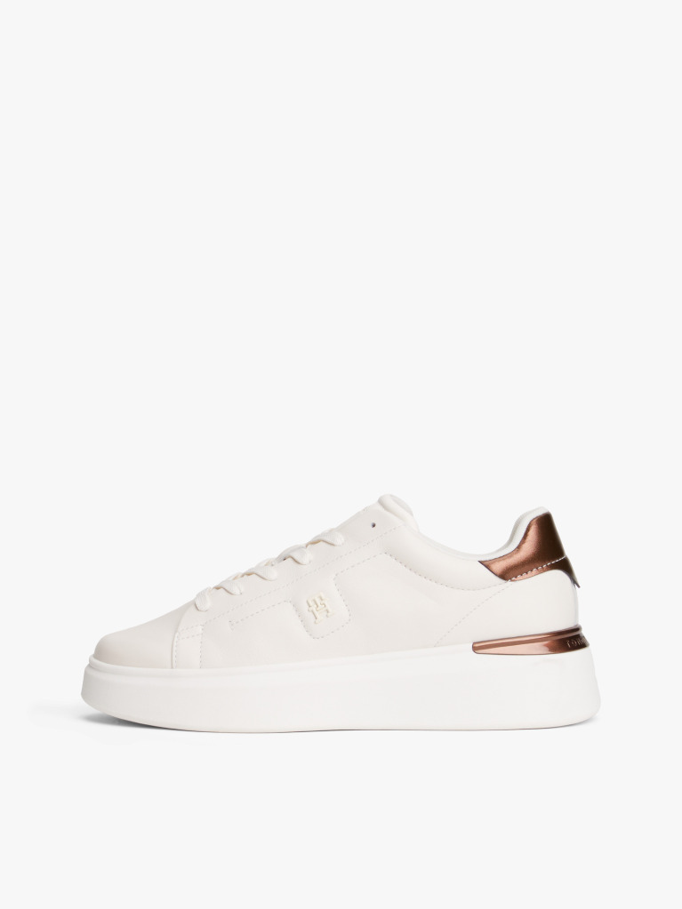 White Chic Platform Sneaker Gold  Women