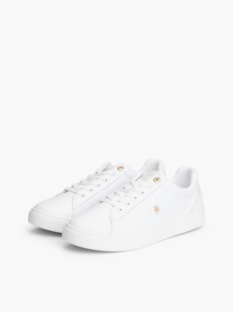 Άσπρο Δερμάτινα Sneakers Court Με Μονόγραμμα TH  Γυναίκες