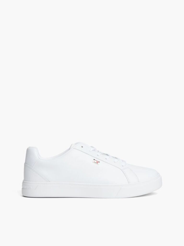 Άσπρο Δερμάτινα Sneakers Court Με Σημαία  Γυναίκες