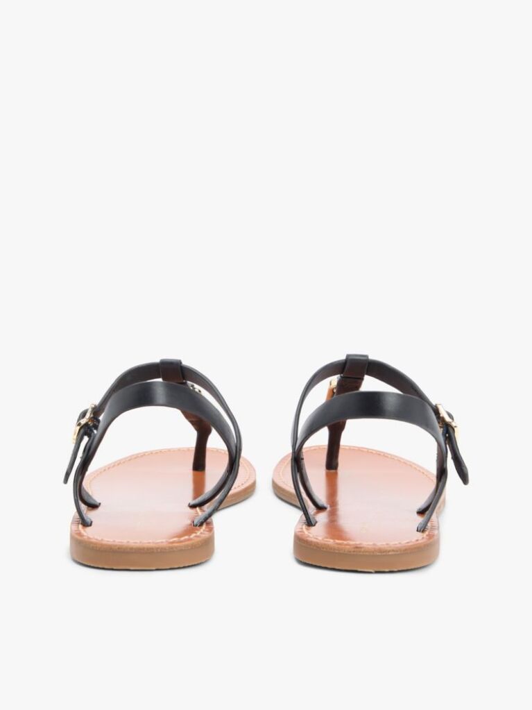 Black Leather TH Monogram Strap Sandals  Women