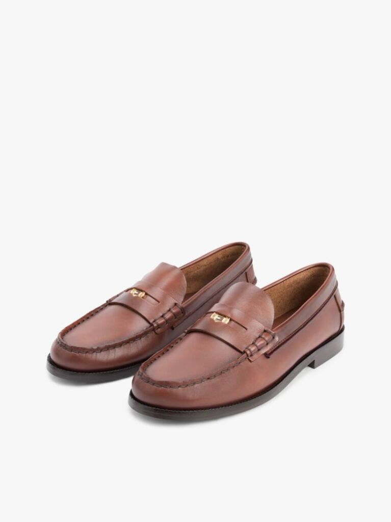 Καφέ Δερμάτινα Loafers  Γυναίκες