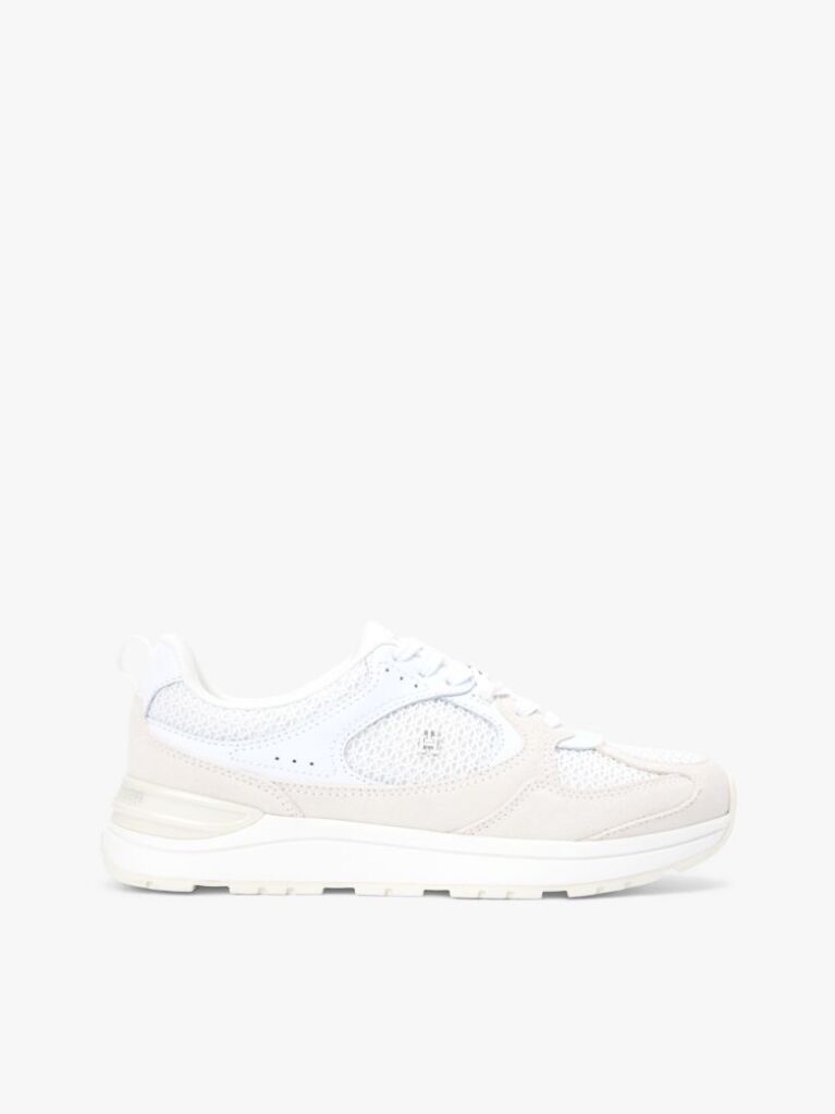 Άσπρο Tonal Sneakers Με Μίξη Υφών Και Μονόγραμμα TH  Γυναίκες