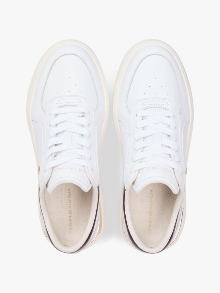 Multi Metallic Heel Leather Platform Trainers  Women