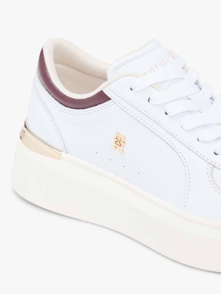 Multi Metallic Heel Leather Platform Trainers  Women
