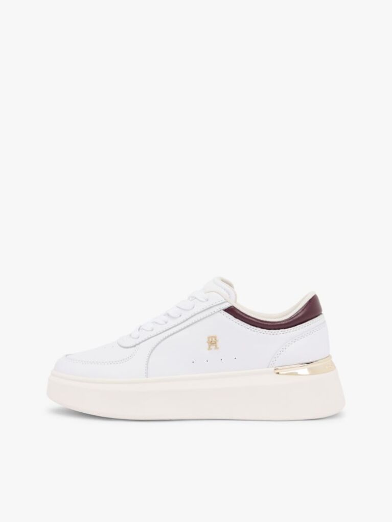 Multi Metallic Heel Leather Platform Trainers  Women