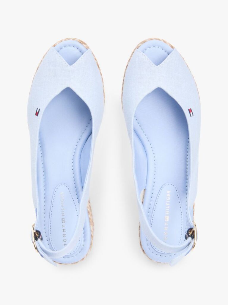Blue Hemp Slingback Wedge Espadrilles  Women