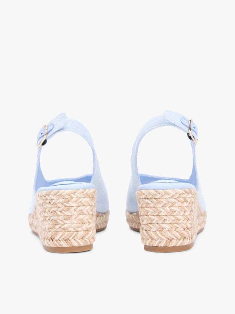 Blue Hemp Slingback Wedge Espadrilles  Women