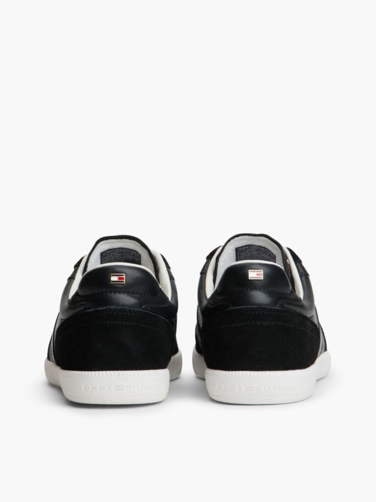 Μαύρο Δερμάτινα Sneakers Με Μίξη Υφών  Γυναίκες