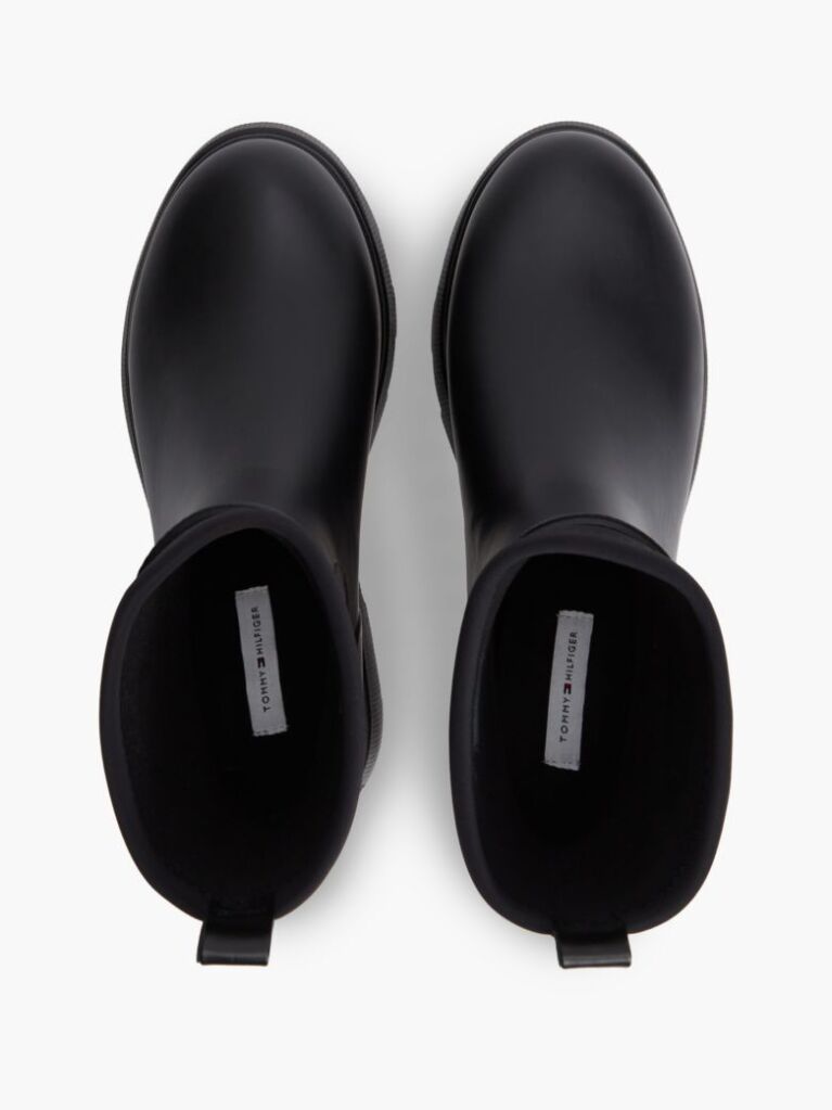 Black TH Monogram Cleat Rain Boots  Women