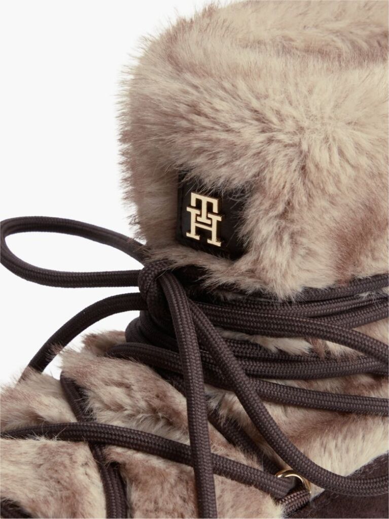 Brown Faux Fur Water Resistant Suede Snow Boots  Women