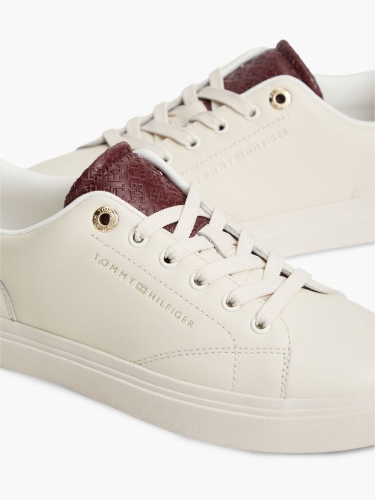Μπεζ TH Monogram Δερμάτινα Sneakers  Γυναίκες