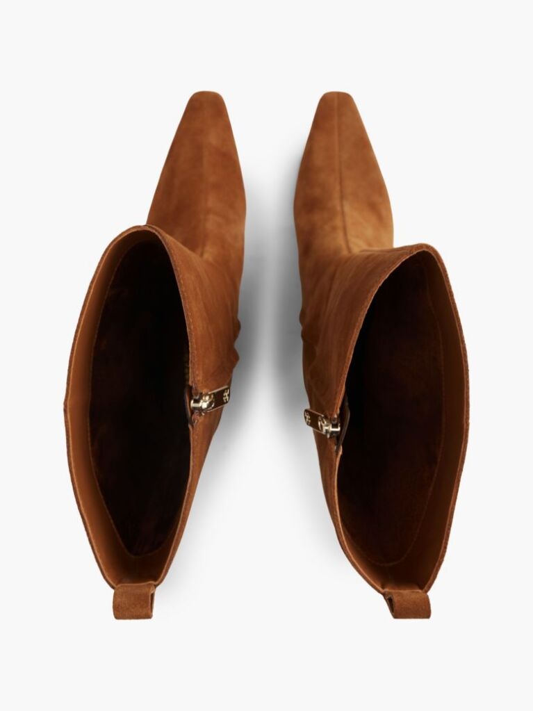 Brown Kitten Heel Suede Knee-High Boots  Women