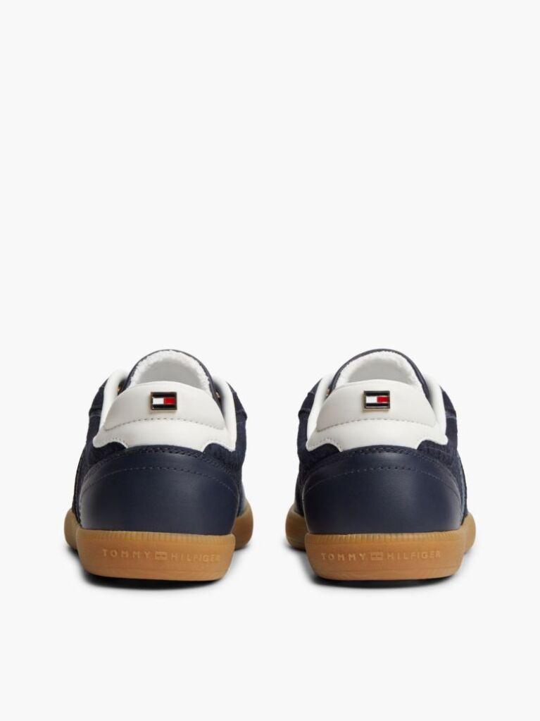 Μπλε Δερμάτινα Sneakers Με Ανάγλυφο Σχέδιο TH Monogram   Γυναίκες