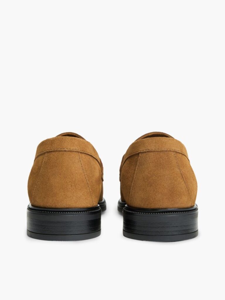 Brown Suede Fringe Horsebit Loafers  Women