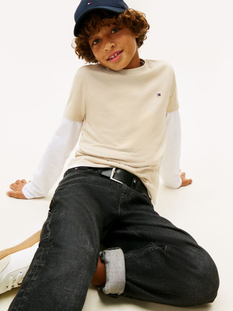 Beige Essential Organic Cotton Knit Tee  Boys