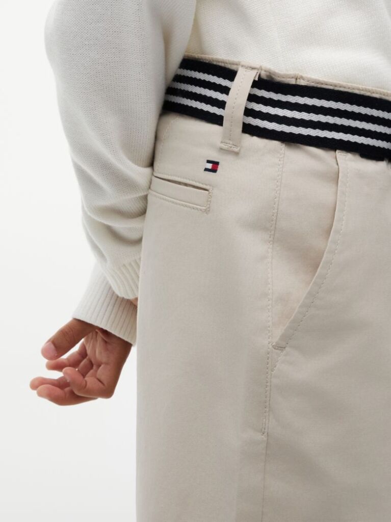 Μπεζ Essential Παντελόνι Chinos Με Signature Ζώνη Σε Loose Γραμμή  Αγόρια