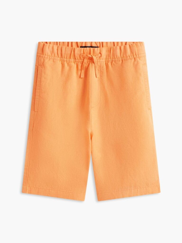 Orange Linen Blend Relaxed Shorts  Boys