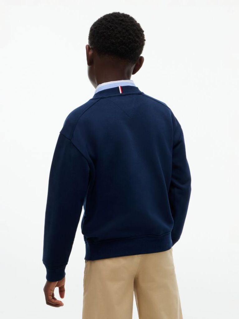 Blue Logo Sueded Crew Neck Sweatshirt  Boys