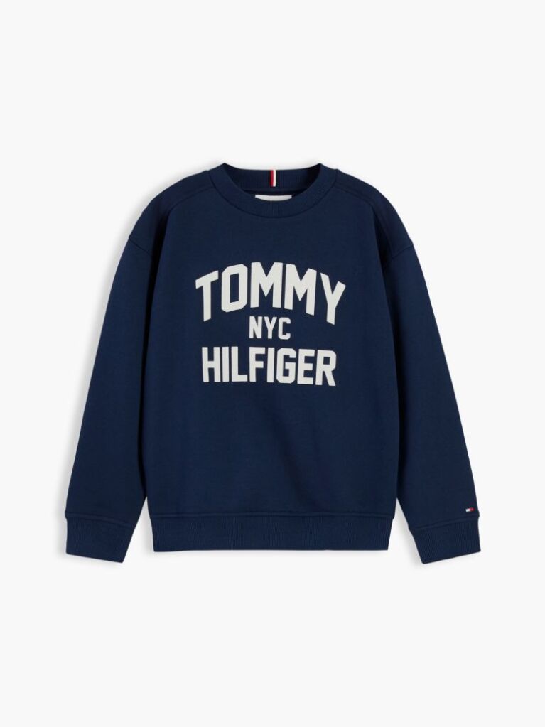 Blue Logo Sueded Crew Neck Sweatshirt  Boys