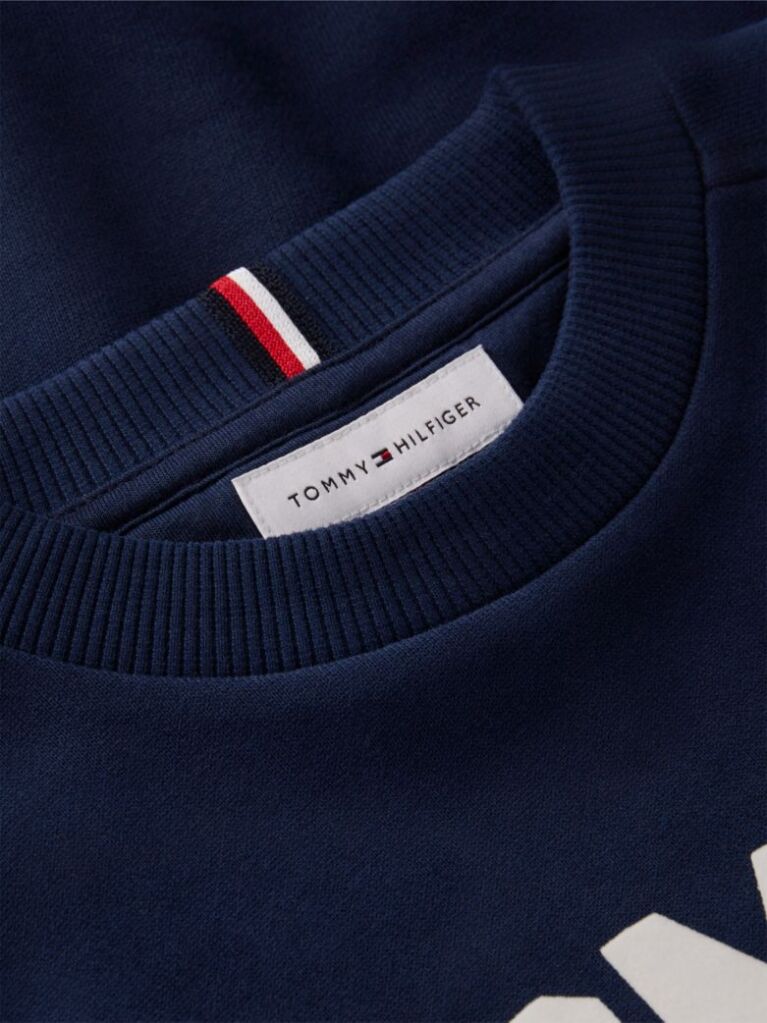 Blue Logo Sueded Crew Neck Sweatshirt  Boys