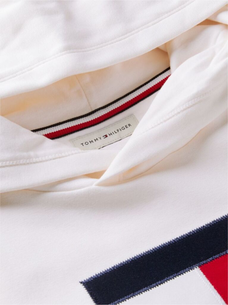 White Logo Interlock Knit Hoody  Boys