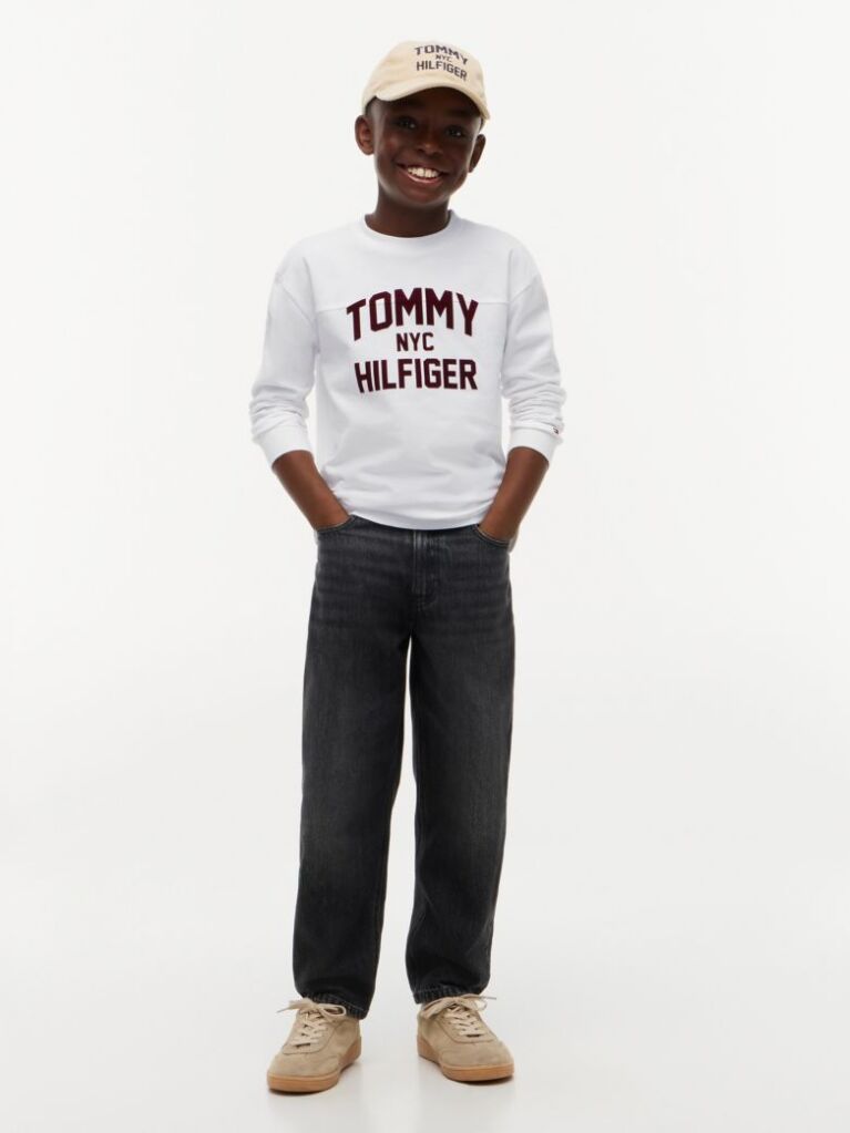 White Logo Long Sleeve T-Shirt  Boys