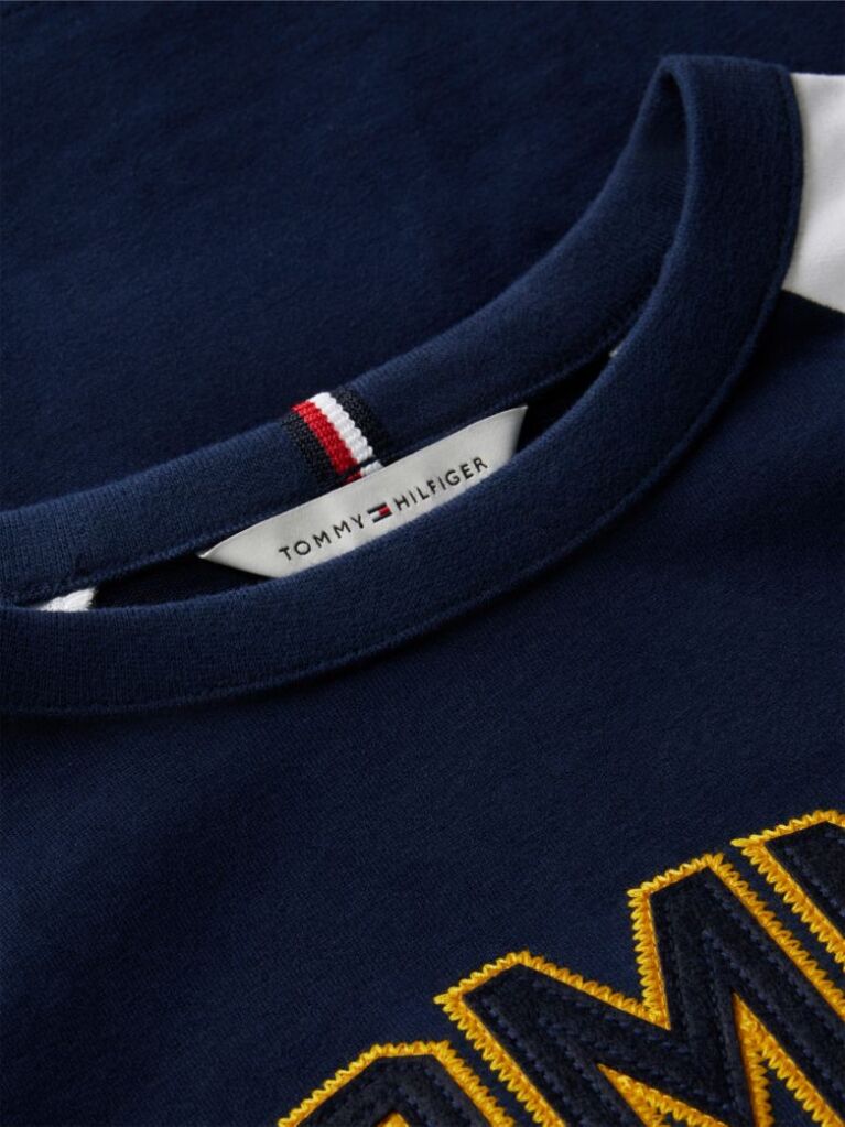 Blue Colour-Blocked Varsity Logo T-Shirt  Boys