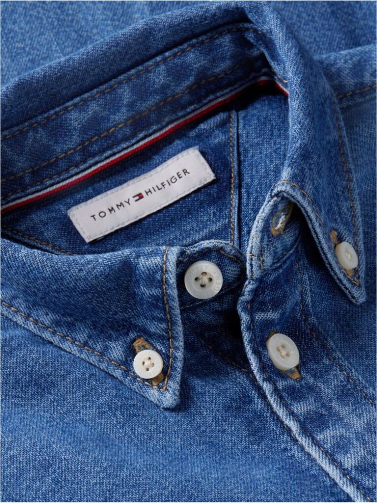 Denim Regular Fit Faded Logo Denim Shirt  Boys