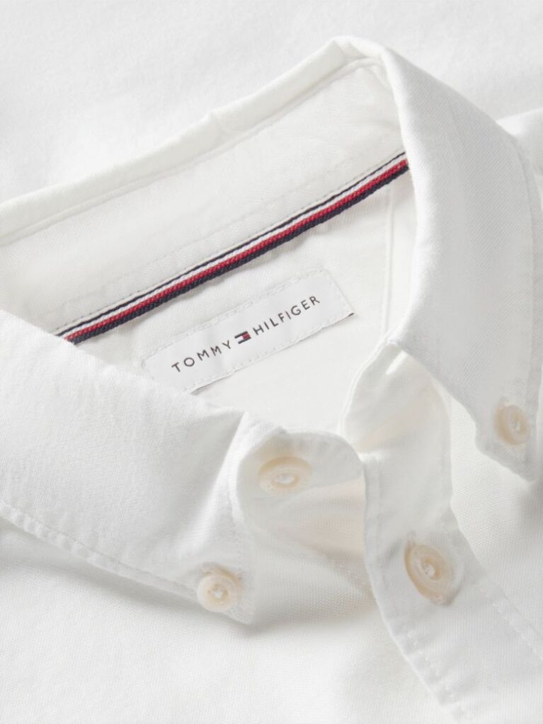 White Regular Fit Logo Embroidery Oxford Shirt  Boys