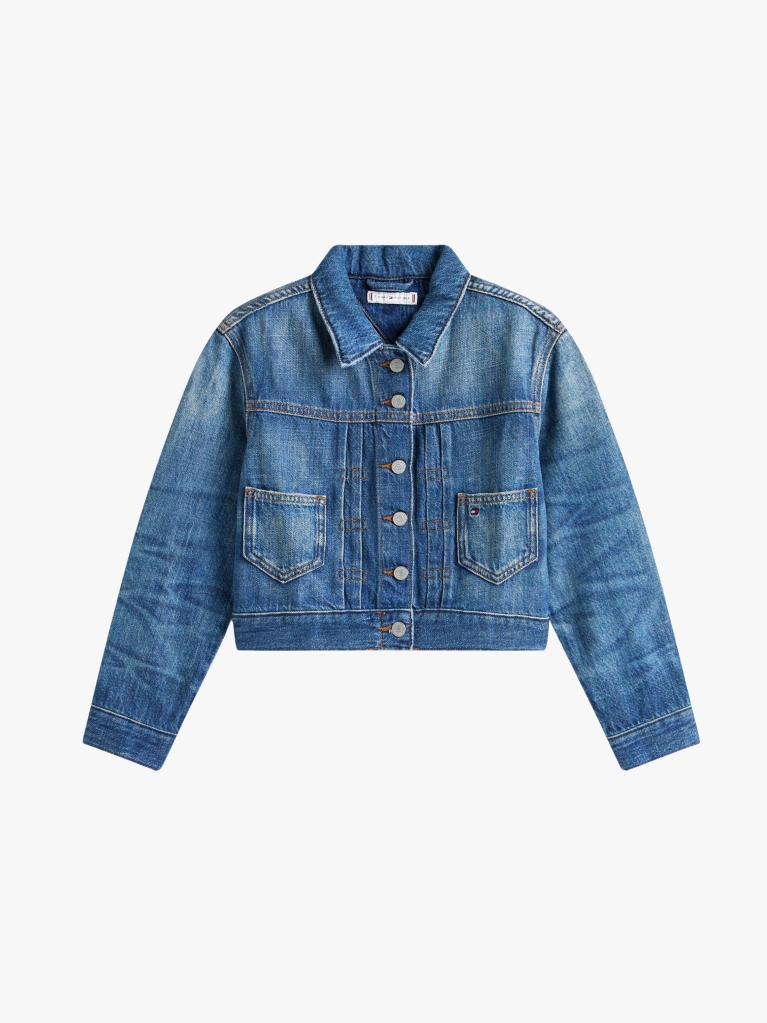 Μπλε Denim Trucker Τζάκετ Με Λογότυπο Στο Πίσω Μέρος  Κορίτσια