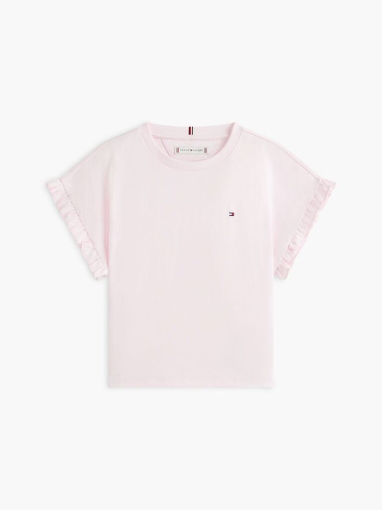 Ροζ Essential Άνετο T-Shirt Με Βολάν  Κορίτσια