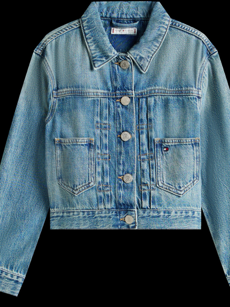 Μπλε Denim Τζάκετ Με Σημαιάκι  Κορίτσια