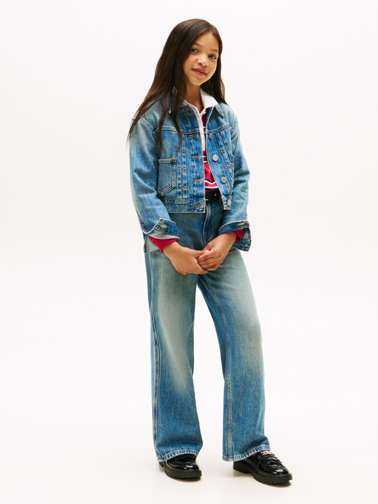 Μπλε Denim Τζάκετ Με Σημαιάκι  Κορίτσια