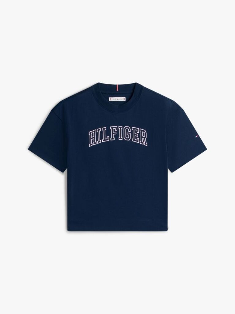 Μπλε T-Shirt Με Λογότυπο Και Κλασική Λαιμόκοψη  Κορίτσια