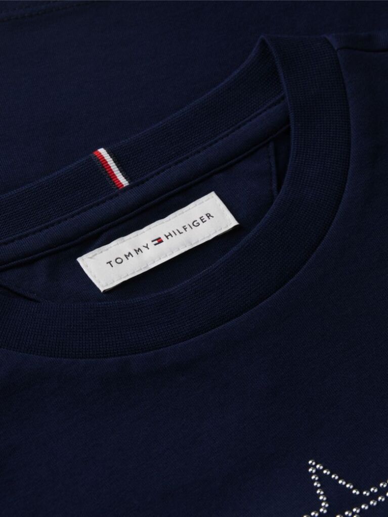 Μπλε Slim Μακρυμάνικο T-Shirt Με Στρας  Κορίτσια