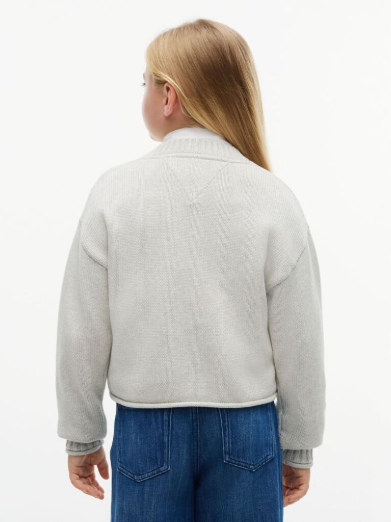 Grey Star Embroidery Relaxed Balloon Sleeve Jumper  Girls