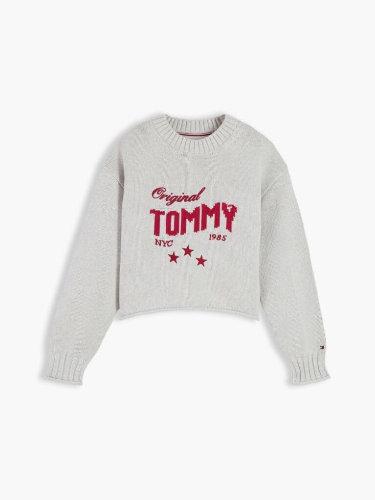 Grey Star Embroidery Relaxed Balloon Sleeve Jumper  Girls