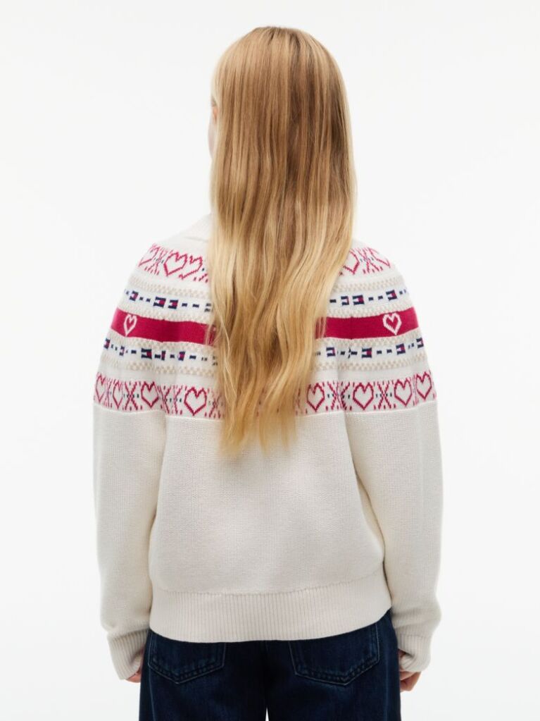 Beige Intarsia Fair Isle Relaxed Jumper  Girls