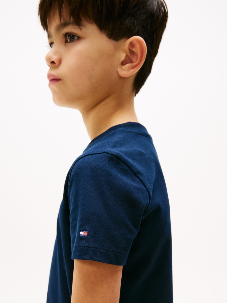 Μπλε T-Shirt Με Λογότυπο Και Κλασική Λαιμόκοψη  Παιδί Unisex