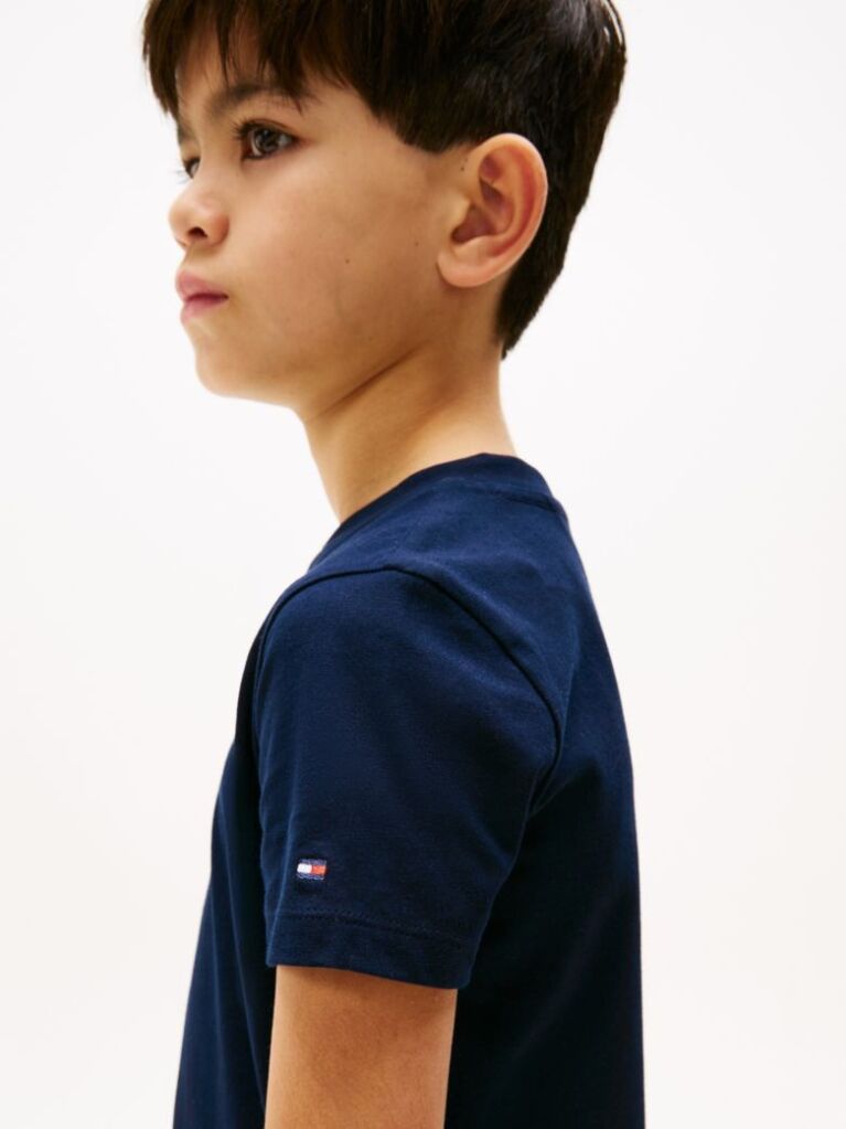 Μπλε T-Shirt Με Λογότυπο Και Κλασική Λαιμόκοψη  Παιδί Unisex