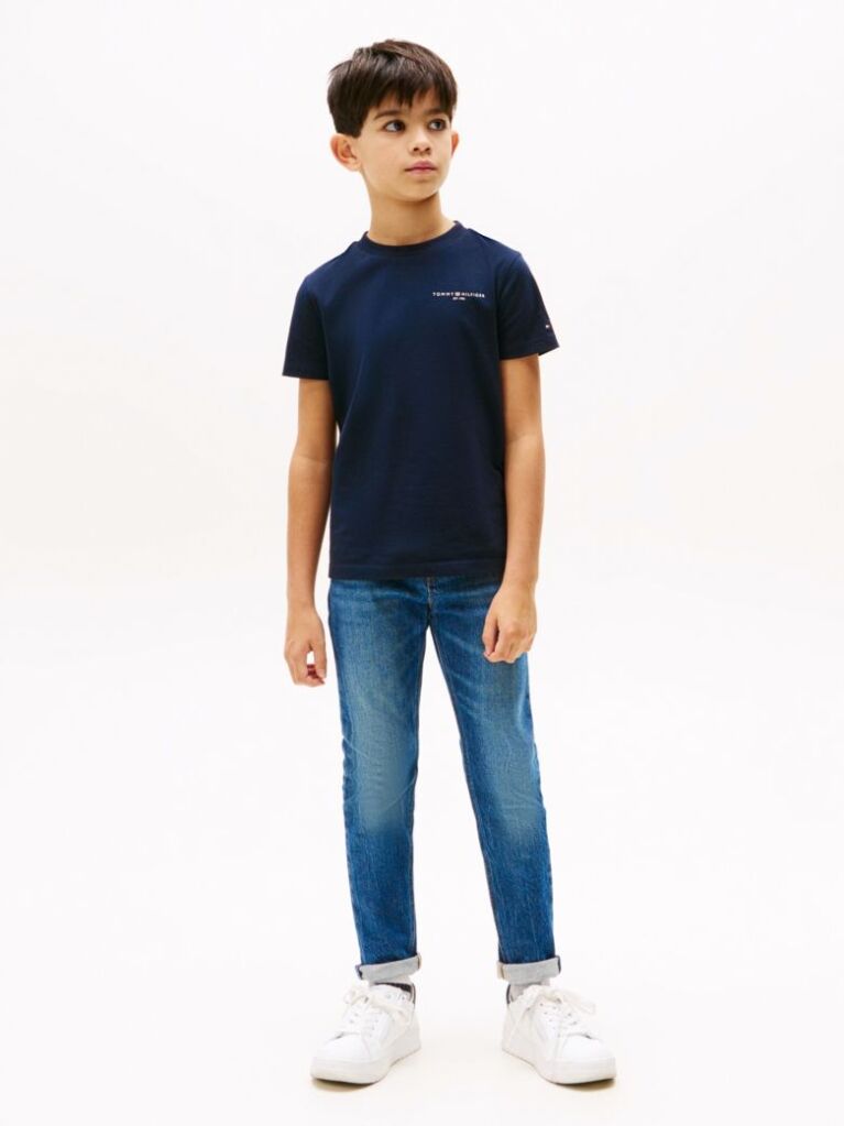 Μπλε T-Shirt Με Λογότυπο Και Κλασική Λαιμόκοψη  Παιδί Unisex