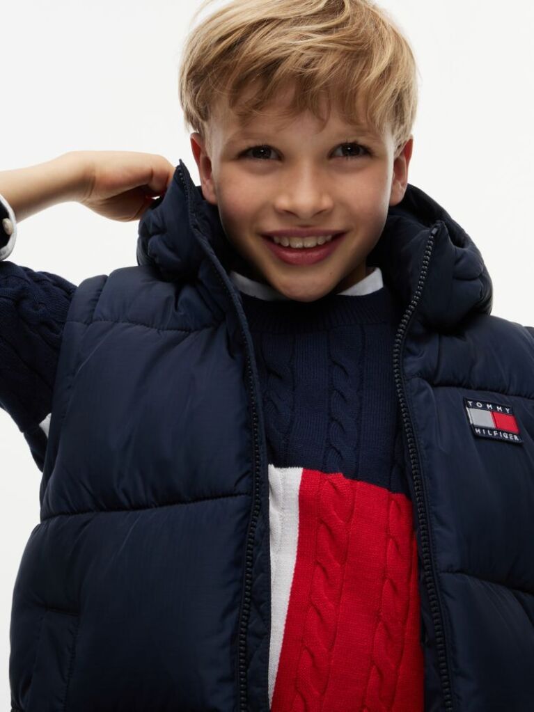 Blue Heritage Back Logo Ripstop Puffer Jacket  Kids Unisex