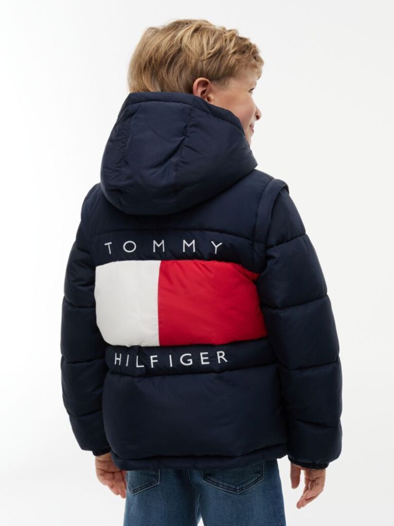 Blue Heritage Back Logo Ripstop Puffer Jacket  Kids Unisex
