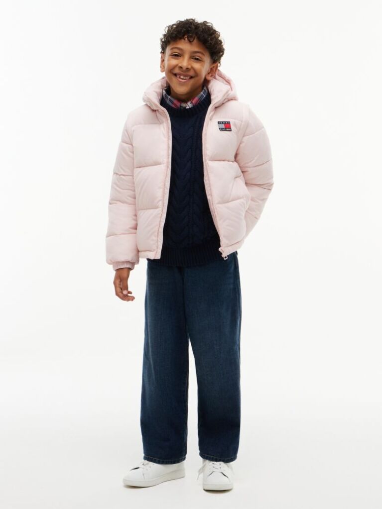 Pink Heritage Back Logo Ripstop Puffer Jacket  Kids Unisex